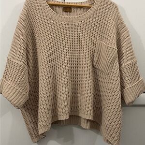 POL Textured Knit Chunky Oversized Sweater in oatmeal